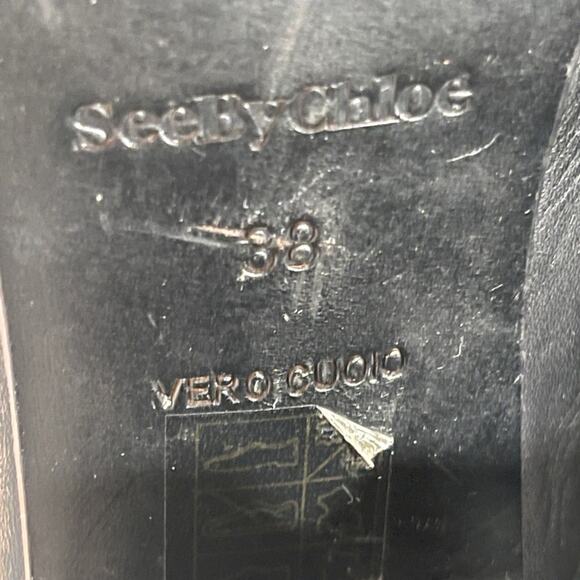 See By Chloe Black Silver Studded Booties 38/7.5 - Picture 7 of 14